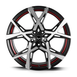 PROJECT X Black brushed Surface undercut Trimline red 10.0x22