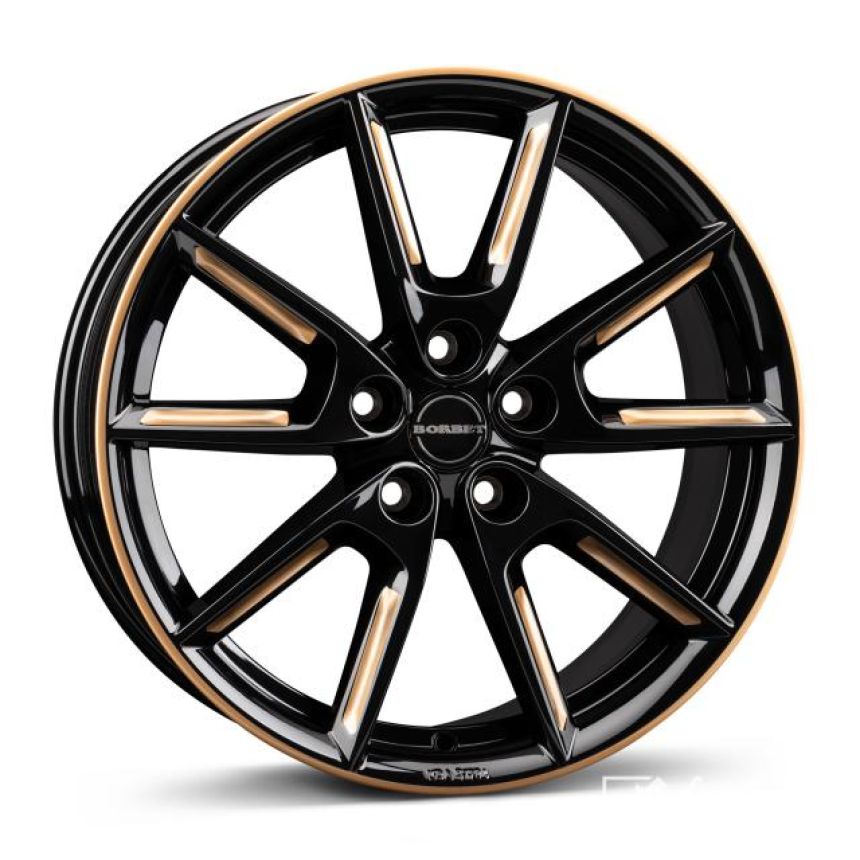 LX19 black glossy gold spoke rim 8.0x19