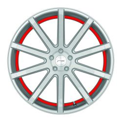 DEVILLE Silver-brushed-Surface/ undercut Color Trim rot 9.5x22